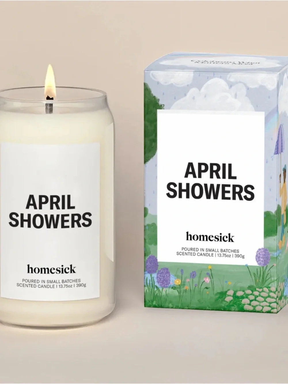 Homesick Candles “April Showers” Scented Candle RARE SCENT New in Box